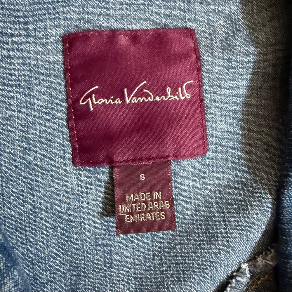 Gloria Vanderbilt Blue Denim Vest‎ Small - Picture 3 of 6